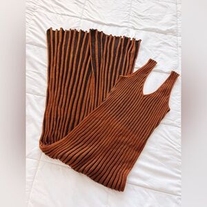 Commense Brown and Black Striped Knit Dress NWT $50 msrp